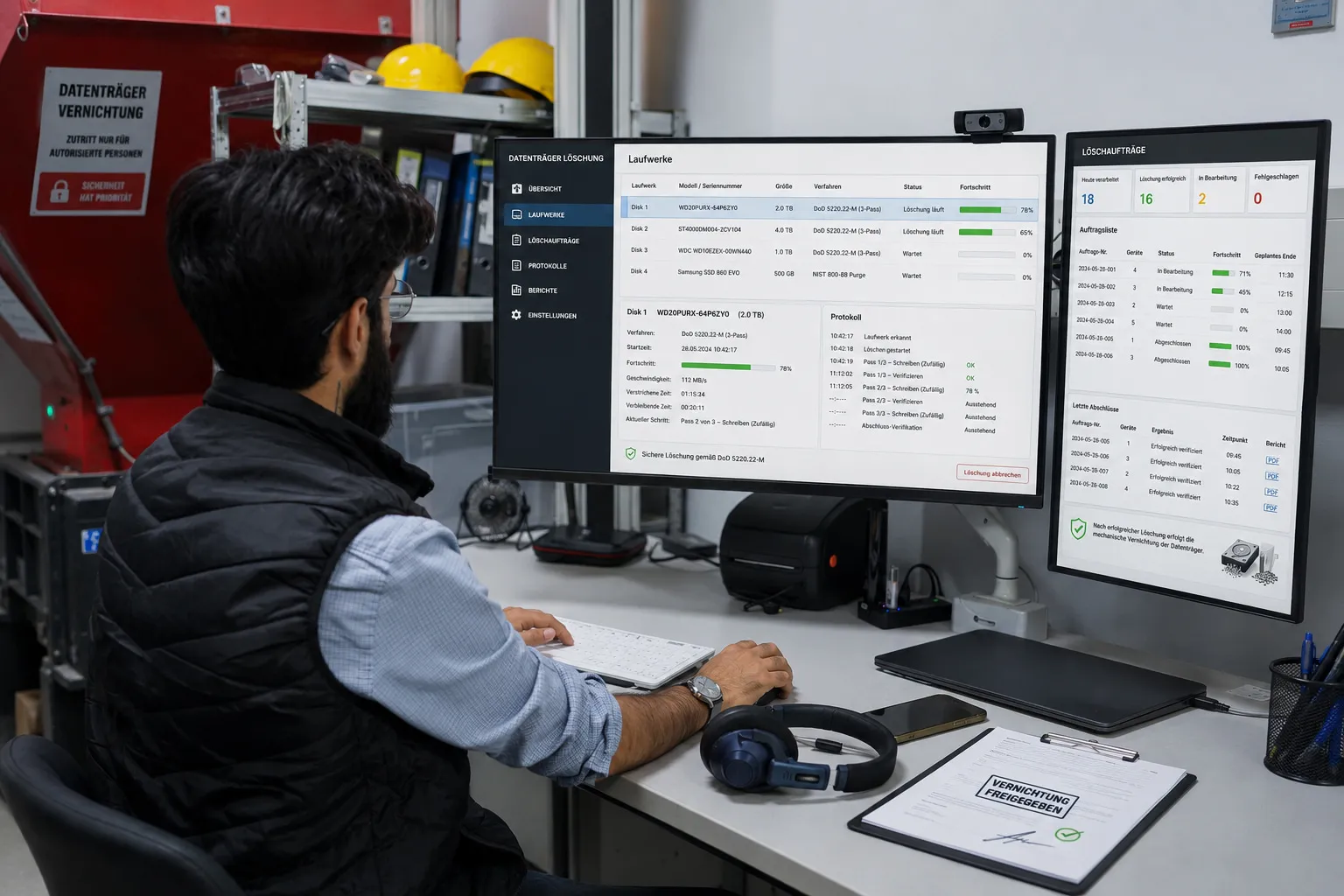 Zertifizierte Datenlöschung — Software-basiert, DSGVO-konform