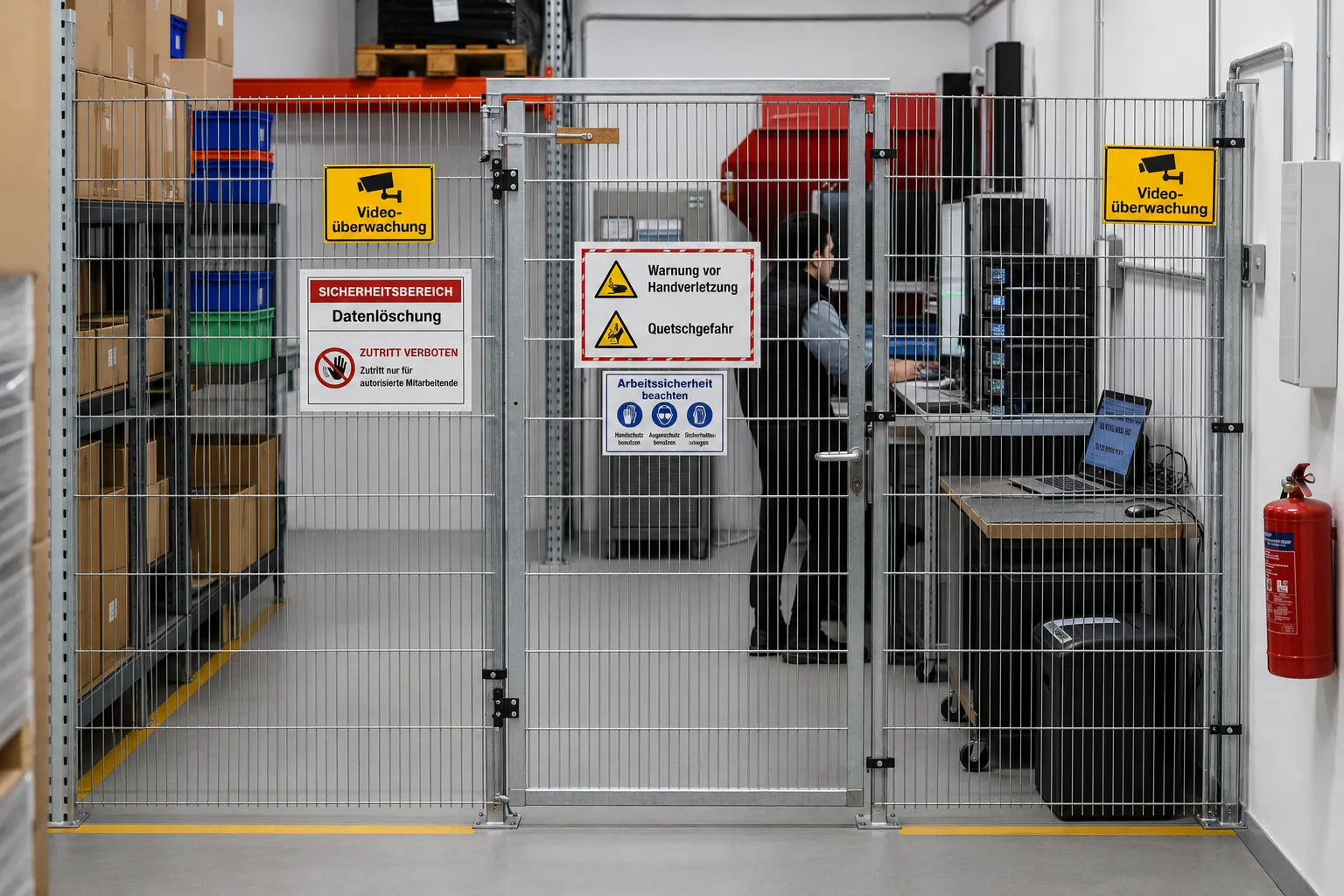 Gesiegelte Transportbehälter für Datenträgerabholung
